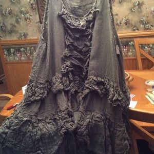 Magnolia pearl linen ruffled tank dress